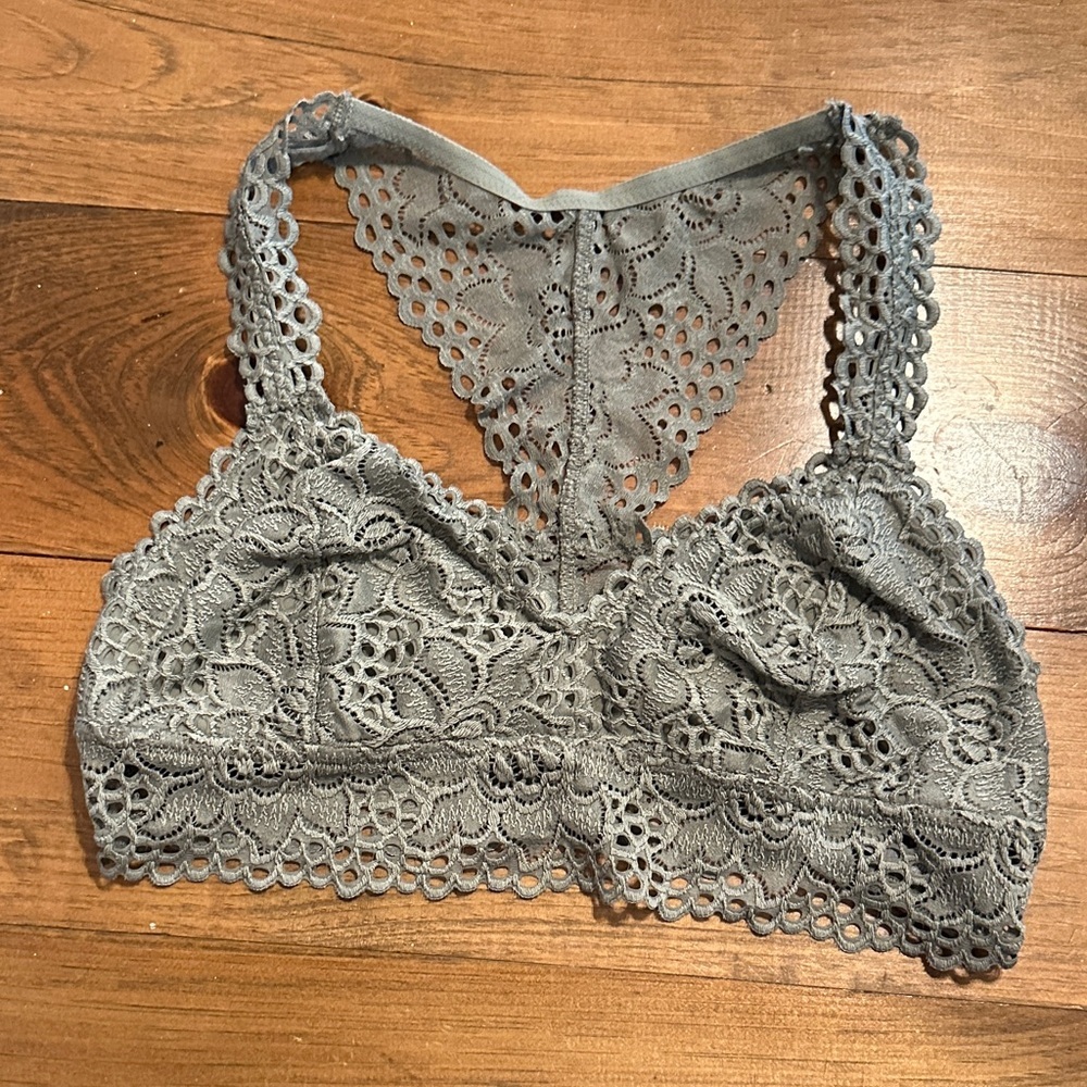 Aerie Green Lace Racer Back Bralette